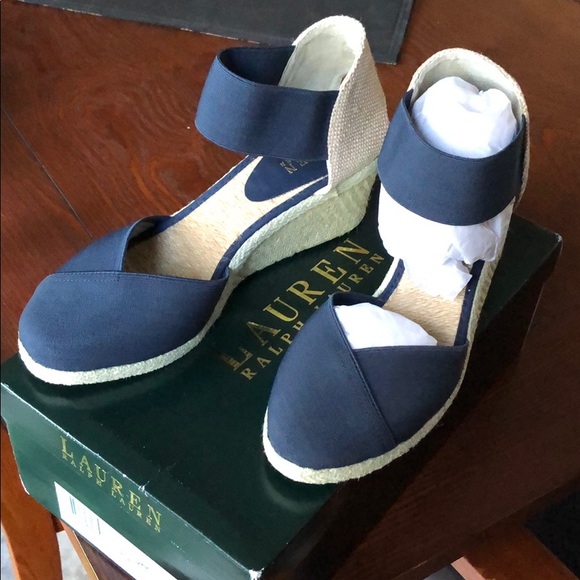 Lauren Ralph Lauren Shoes - NEW Ralph Lauren Navy Charla wedge sandal  sz 9